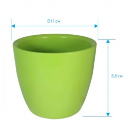 Кашпо керамическое Серия 301 зеленое d11 см h8,5 см 0,6 л